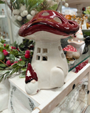 SIENILYHTY JA TONTTU, LÄMPÖKYNTTILÄLLE 12x11x15 cm