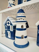 TALOLYHTY MAJAKKA LED, MINI SINI-VALKOINEN 6,5x14,5 cm