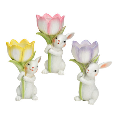 LÄMPÖKYNTTILÄLYHTY KUKKA JA PUPU, Lajitelma 8x12x6 cm