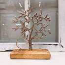 KORISTEPUU SYDÄMET, METALLIA/ MANGOPUUTA, 15x20x5 cm