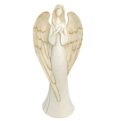 ENKELIPATSAS SEISOVA, VALKO-KULTAINEN 30 cm