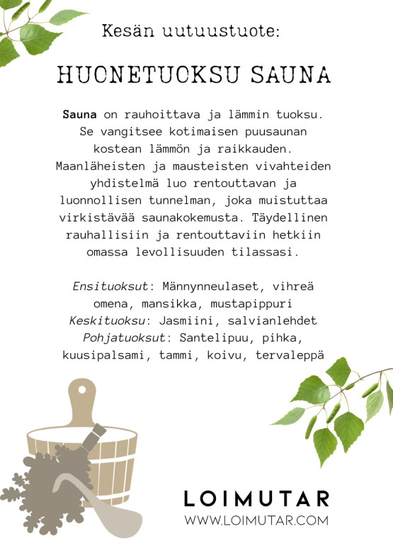 RIPUSTETTAVA TUOKSULAATTA SAUNA