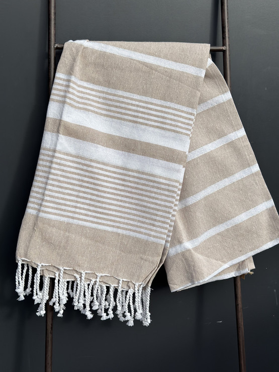 HAMAM-PYYHE, BEIGE-VALKOINEN GLOW 90x170 cm