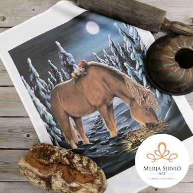 KEITTIÖPYYHELIINA/LEIVINLIINA, SYDÄNYSTÄVÄN LÄMMÖSSÄ 63x46 cm