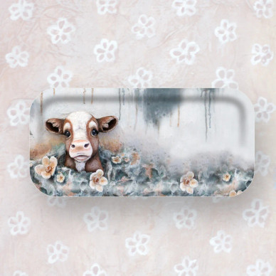 TARJOTIN, KAIHO-VASIKKA 13x27 cm