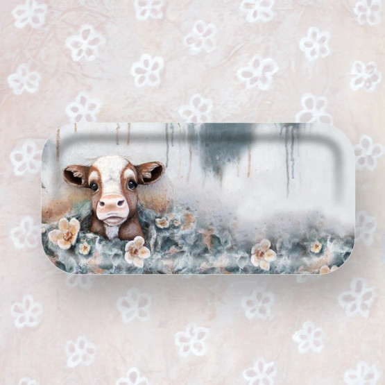 TARJOTIN, KAIHO-VASIKKA 13x27 cm