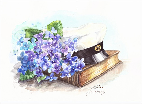 KORTTI A6, Yo-lakki ja hortensia, 2-osainen