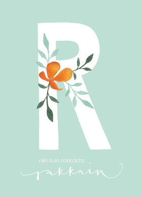 POSTIKORTTI A6, R niin kuin rakkaista Rakkain