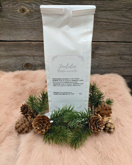 MUSTA AROMITEE, LÄMMINTÄ JOULUA 80 g (valk.pakkaus)
