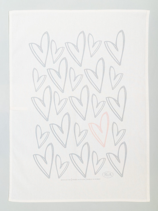 KEITTIÖPYYHE/LEIVINLIINA, SYDÄMET 46x65 cm