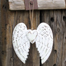 SIIVET&SYDÄN-KORISTE RIPUSTETTAVA, KULUTETUN VALKOINEN 24 cm