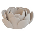 LÄMPÖKYNTTILÄ KUKKA, BEIGE, 14 cm
