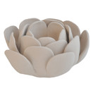 LÄMPÖKYNTTILÄ KUKKA, BEIGE, 14 cm