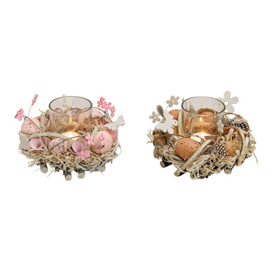 PÄÄSIÄISKRANSSI LÄMPÖKYNTTILÄLLE, lajitelma Ø 15 cm