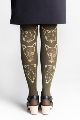 TOTEEMIELÄIMET Tights Dark olive