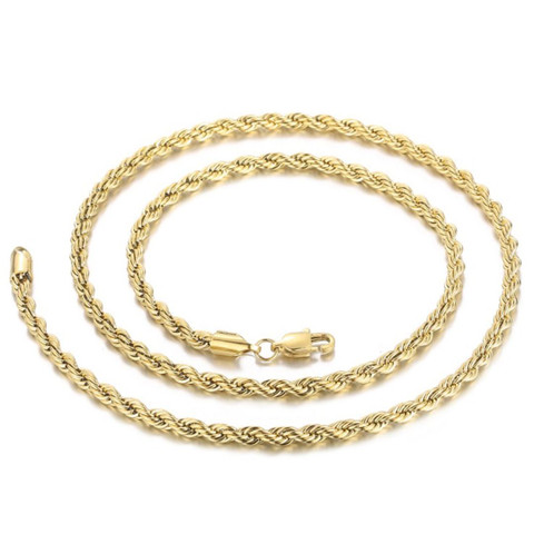 Teräs Cordelli kullattu kaulakoru 4mm