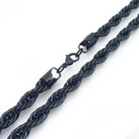 Teräs Cordelli musta kaulakoru 10mm