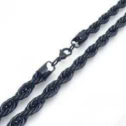 Teräs Cordelli musta kaulakoru 10mm