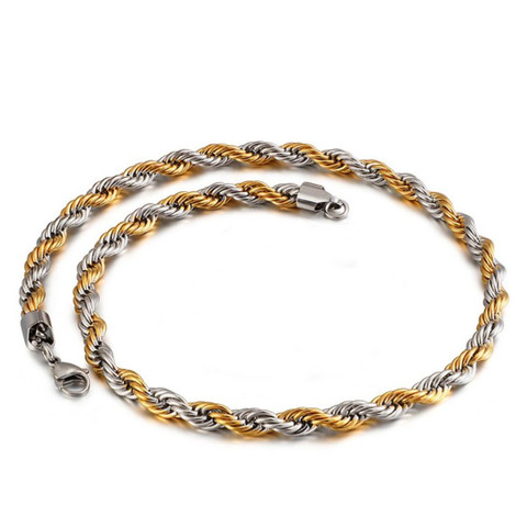 Teräs Cordelli kulta/teräs kaulakoru 8mm
