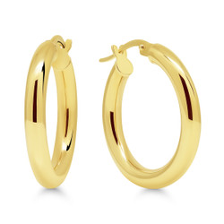 9K keltakultaiset putkirengas korvakorut 9K-E3x22mm