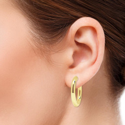 9K keltakultaiset putkirengas korvakorut 9K-E3x22mm