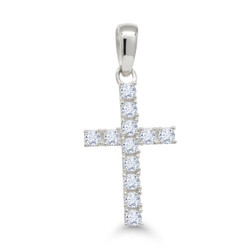 9K valkokultainen risti 13,5mm zirkoneilla 9K-K-P64664ZW