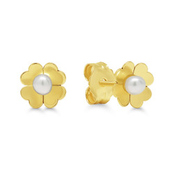9K kultakorvakorut kukka helmellä 9K-LME-8358P