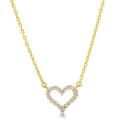 9K kultainen sydänkaulakoru zirkoneilla 9K-N1479Z
