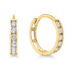 14k keltakulta rengaskorvakorut zirkoneilla K-E45600Z