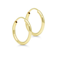 Keltakultaiset putkirengas korvakorut 2mm x 13mm KK-PR