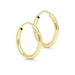 Keltakultaiset putkirengas korvakorut 2mm x 13mm KK-PR