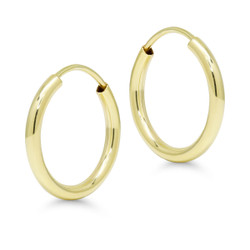 Keltakultaiset putkirengas korvakorut 2mm x 15mm KK-PR