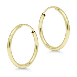 Keltakultaiset putkirengas korvakorut 2mm x 20mm KK-PR