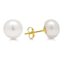 14K kultakorvakorut 8,5mm valkoisilla helmillä LME-3366P