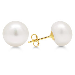 14K kultakorvakorut 10mm valkoisilla helmillä LME-3368P