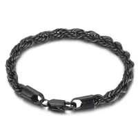 Teräs Cordelli musta rannekoru 6mm