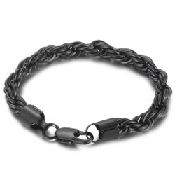 Teräs Cordelli musta rannekoru 8mm