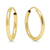 Keltakultaiset putkirengas korvakorut 1,6mm x 15mm RI-500