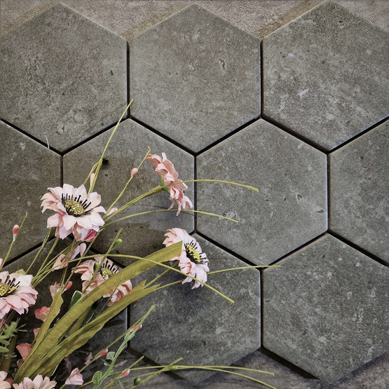 Altonia Basalt Hex matta 10x11,6 cm seinä- ja lattialaatta