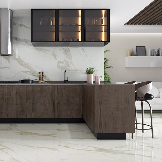 Marmore Calanga Gold kiiltävä 60x120 cm seinä- ja lattialaatta