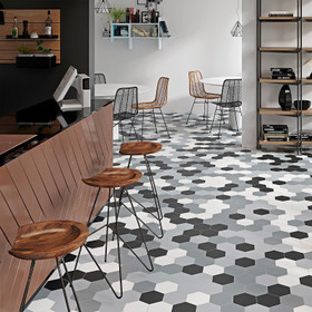 Estate Hex White matta 14x16 cm seinä- ja lattialaatta