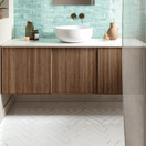 Funktion Bianco kiiltävä 6x25 cm seinä- ja lattialaatta