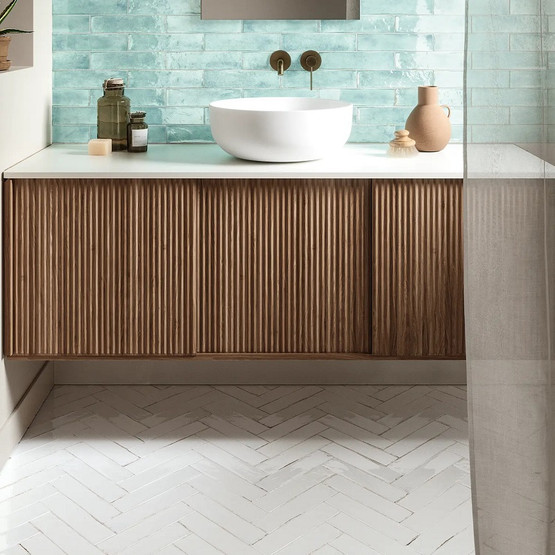 Funktion Bianco kiiltävä 6x25 cm seinä- ja lattialaatta