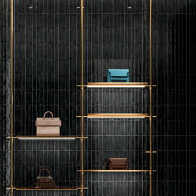 Funktion Nero kiiltävä 6x25 cm seinä- ja lattialaatta