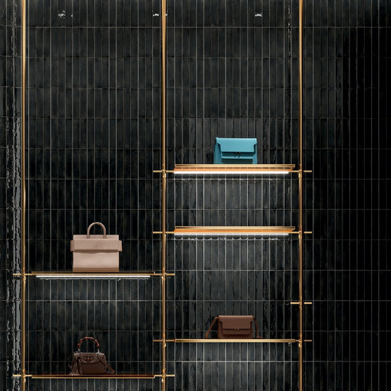 Funktion Nero kiiltävä 6x25 cm seinä- ja lattialaatta