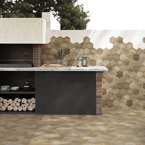 Ground Hex Arena matta 14x16 cm seinä- ja lattialaatta