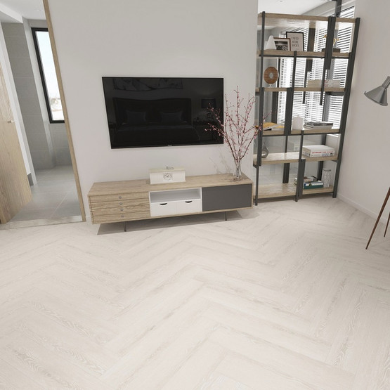 Hiisi valkaistu tammi kalanruotovinyyli (integroitu askeläänieriste)