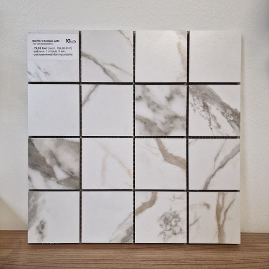 Marmore Bologna Gold matta 7x7 cm mosaiikki seinä- ja lattialaatta