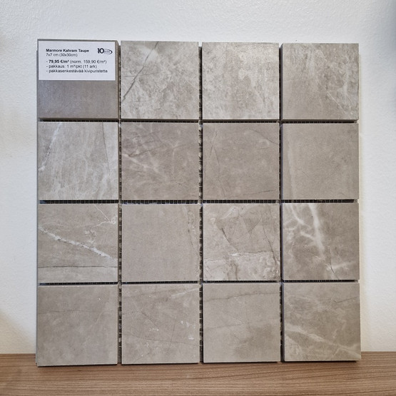 Marmore Kahram Taupe matta 7x7 cm mosaiikki seinä- ja lattialaatta