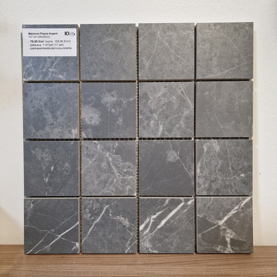 Marmore Piazza Argent matta 7x7 cm mosaiikki seinä- ja lattialaatta